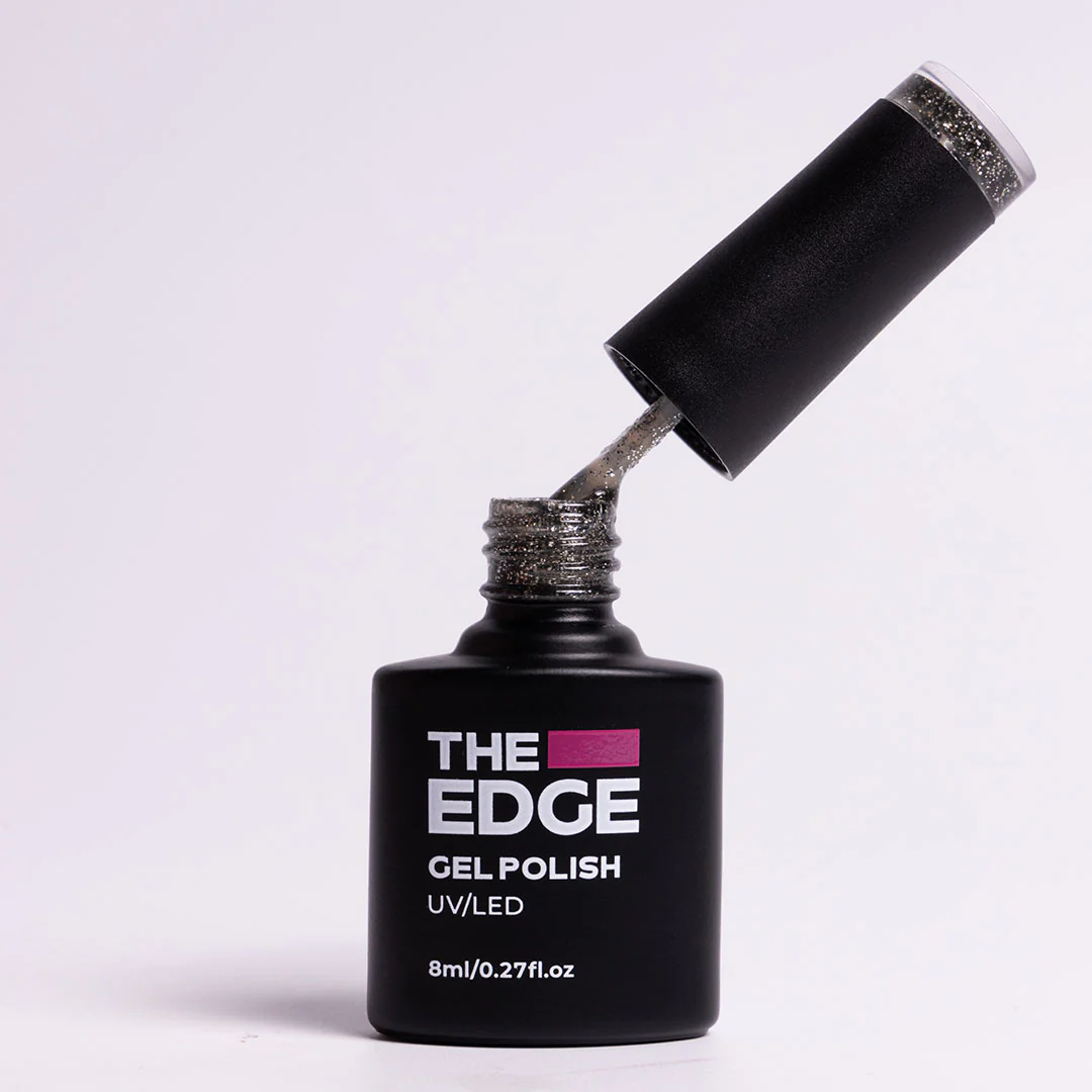 The Gold & Black Glitter Gel Polish - Image 3