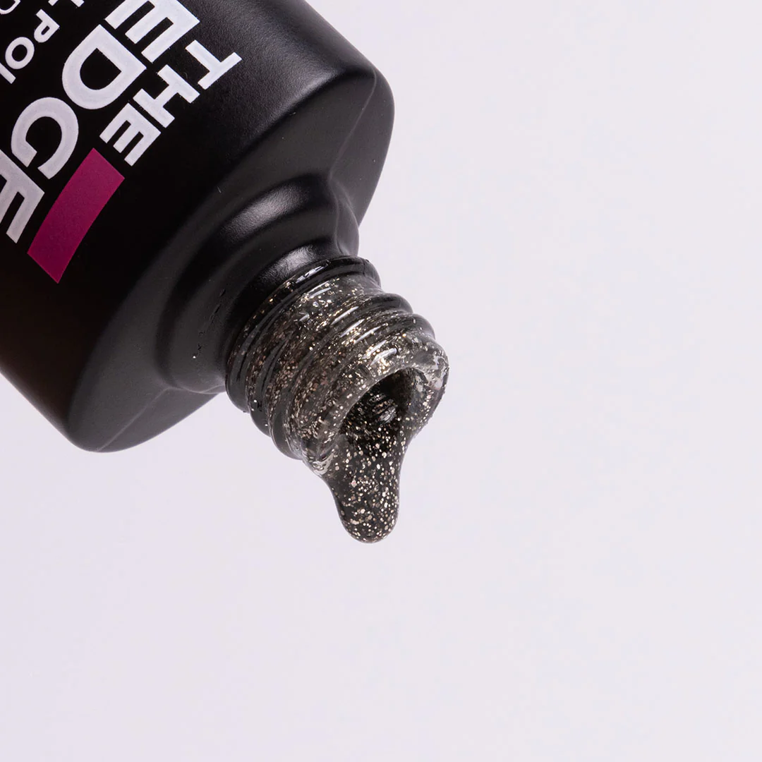 The Gold & Black Glitter Gel Polish - Image 4