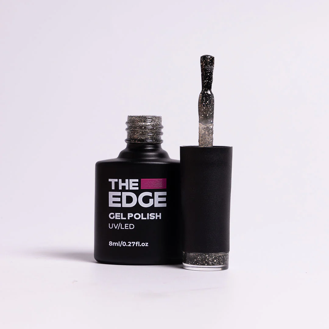 The Gold & Black Glitter Gel Polish - Image 5